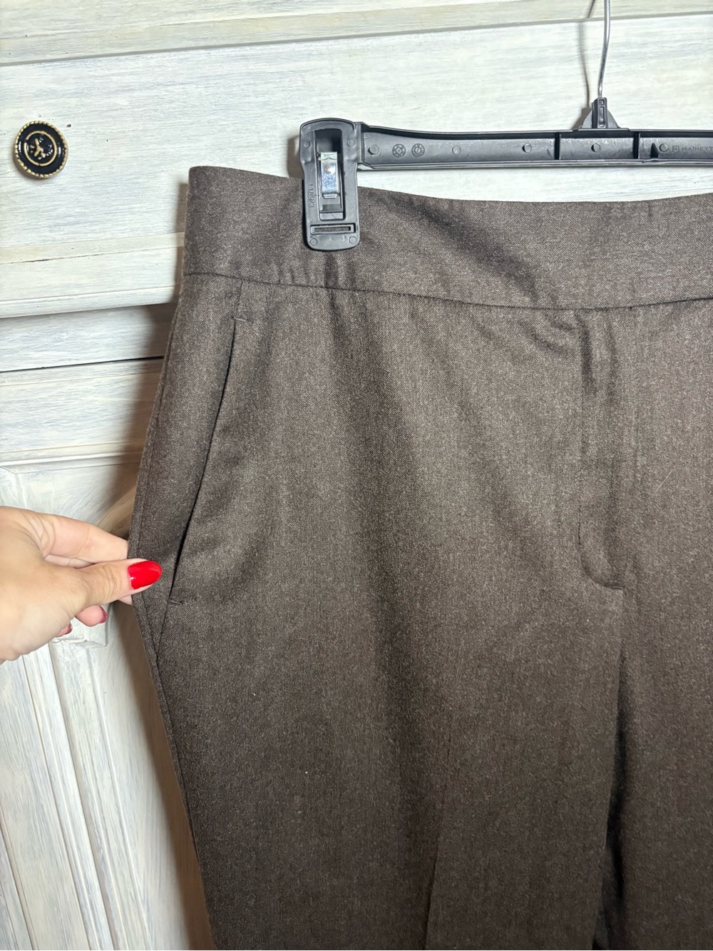 Brooks Brothers Chocolate 100% Wool Cuffed Hem Dress Pants Classic Quiet Luxury - Picture 3 of 8